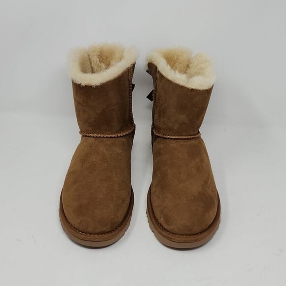 UGG Mini Bow II Boots Chesnut Color Women's Size 6 - Picture 2 of 6